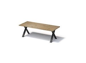 0796376529718 - Fortis Table Regular 2400 x 1000 mm gerade Kante geölte Oberfläche X-Gestell Oberfläche P natürlich   Gestellfarbe 333 schwarz