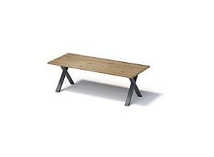 0796376529725 - Fortis Table Regular 2400 x 1000 mm gerade Kante geölte Oberfläche X-Gestell Oberfläche P natürlich   Gestellfarbe 334 anthrazitgrau