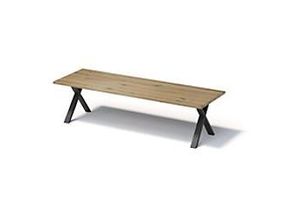 0796376531155 - Fortis Table Regular 3000 x 1000 mm gerade Kante geölte Oberfläche X-Gestell Oberfläche P natürlich   Gestellfarbe 333 schwarz