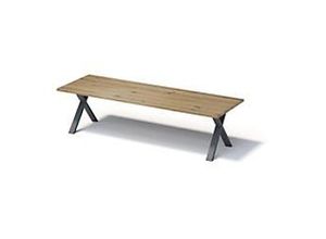 0796376531162 - Fortis Table Regular 3000 x 1000 mm gerade Kante geölte Oberfläche X-Gestell Oberfläche P natürlich   Gestellfarbe 334 anthrazitgrau