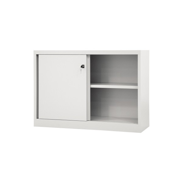 0796376586353 - BISLEY Schiebetürenschrank ECO SD12081S645 lichtgrau 1 Fachboden 1200 x 430 x 839 cm