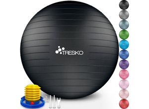 0796856338939 - Tresko - Gymnastikball (Grün 65cm) mit Pumpe Fitnessball Yogaball Sitzball Sportball Pilates Ball Sportball