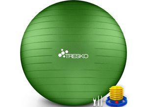 0796856338953 - Tresko - Gymnastikball (Grün 85cm) mit Pumpe Fitnessball Yogaball Sitzball Sportball Pilates Ball Sportball