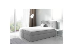 0796961405960 - Fun Moebel - Boxspringbett Schlafzimmerbett parla 120x200cm Stoff Hellgrau