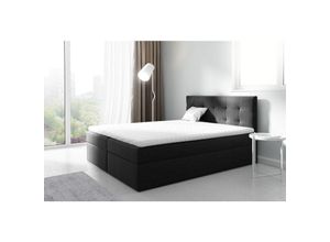 0796961406004 - Fun Moebel - Boxspringbett Schlafzimmerbett parla 180x200cm Stoff Schwarz