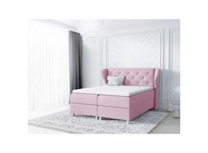 0796961406554 - Fun Moebel - Boxspringbett Schlafzimmerbett arianna 140x200cm Stoff Rose