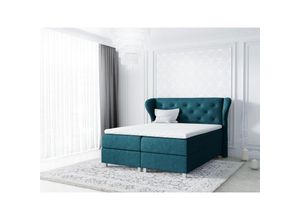 0796961406578 - Fun Moebel - Boxspringbett Schlafzimmerbett arianna 120x200cm Stoff Türkis