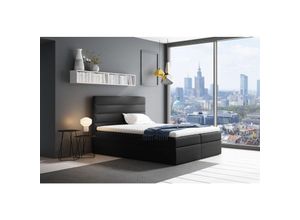 0796961408169 - Fun Moebel - Boxspringbett Schlafzimmerbett luca 120x200cm Schwarz