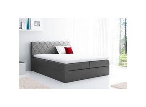 0796961408213 - Fun Moebel - Boxspringbett Schlafzimmerbett greta 200x200cm Stoff Anthrazit