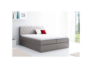 0796961408350 - Fun Moebel - Boxspringbett Schlafzimmerbett greta 120x200cm Stoff Grau