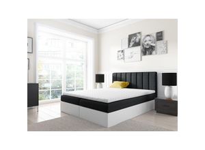 0796961408626 - Fun Moebel - Boxspringbett Schlafzimmerbett gabriel 180x200cm Schwarz-Weiss