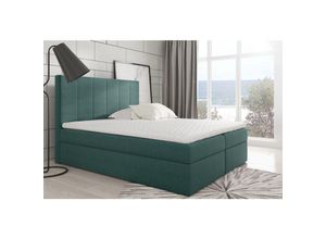 0796961408923 - Fun Moebel - Boxspringbett Schlafzimmerbett maribel 200x200cm Stoff Meeresgrün