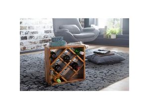 0796961418267 - Weinregal Flaschenregal HADAN 40 cm für 8 Flaschen Massivholz Sheesham