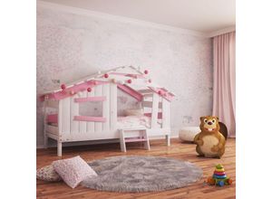 0798003595622 - Hausbett - Kinderbett - apart chalet - Länge 200 x Breite 90 cm ohne Zubehör - Rosa - Bibex