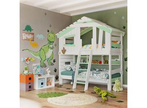 0798003597619 - BIBEX Hochbett - Doppelbett Kinderbett - Etagenbett Länge 200 x Breite 90 cm mit Unterbauregal - Grün 0798003597619 - BIBEX Hochbett - Doppelbett Kinderbett - Etagenbett Länge 200 x Breite 90 cm mit Unterbauregal - Grün