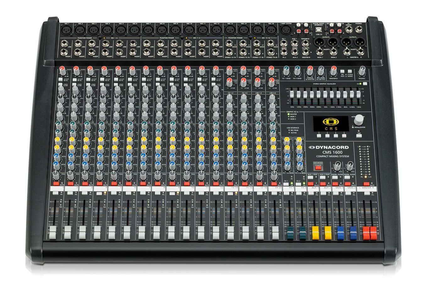 0800549586610 - CMS 1600-3 Mixer Mischpult 12 Mikrofoneingänge 4 Stereokanäle EQ