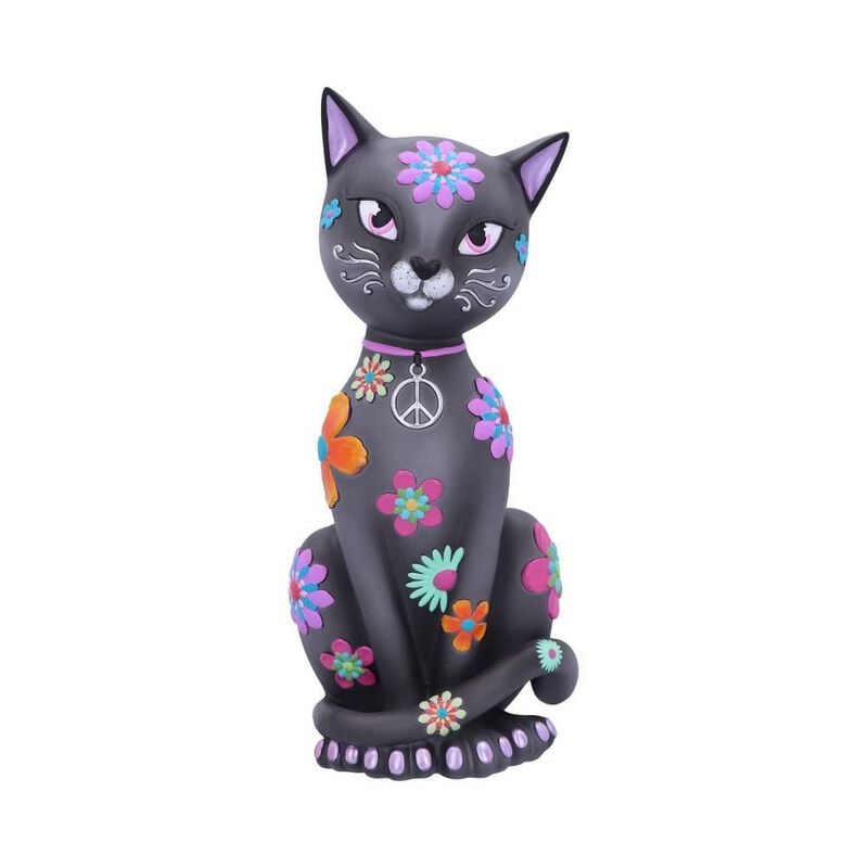0801269147648 - Hippy Kitty Statue multicolor