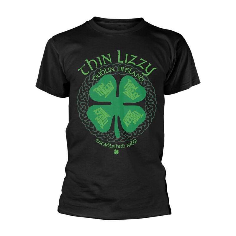 0803341368712 - Four Leaf Clover T-Shirt schwarz in S