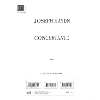 0803452001683 - SINFONIA CONCERTANTE B-DUR HOB 1105