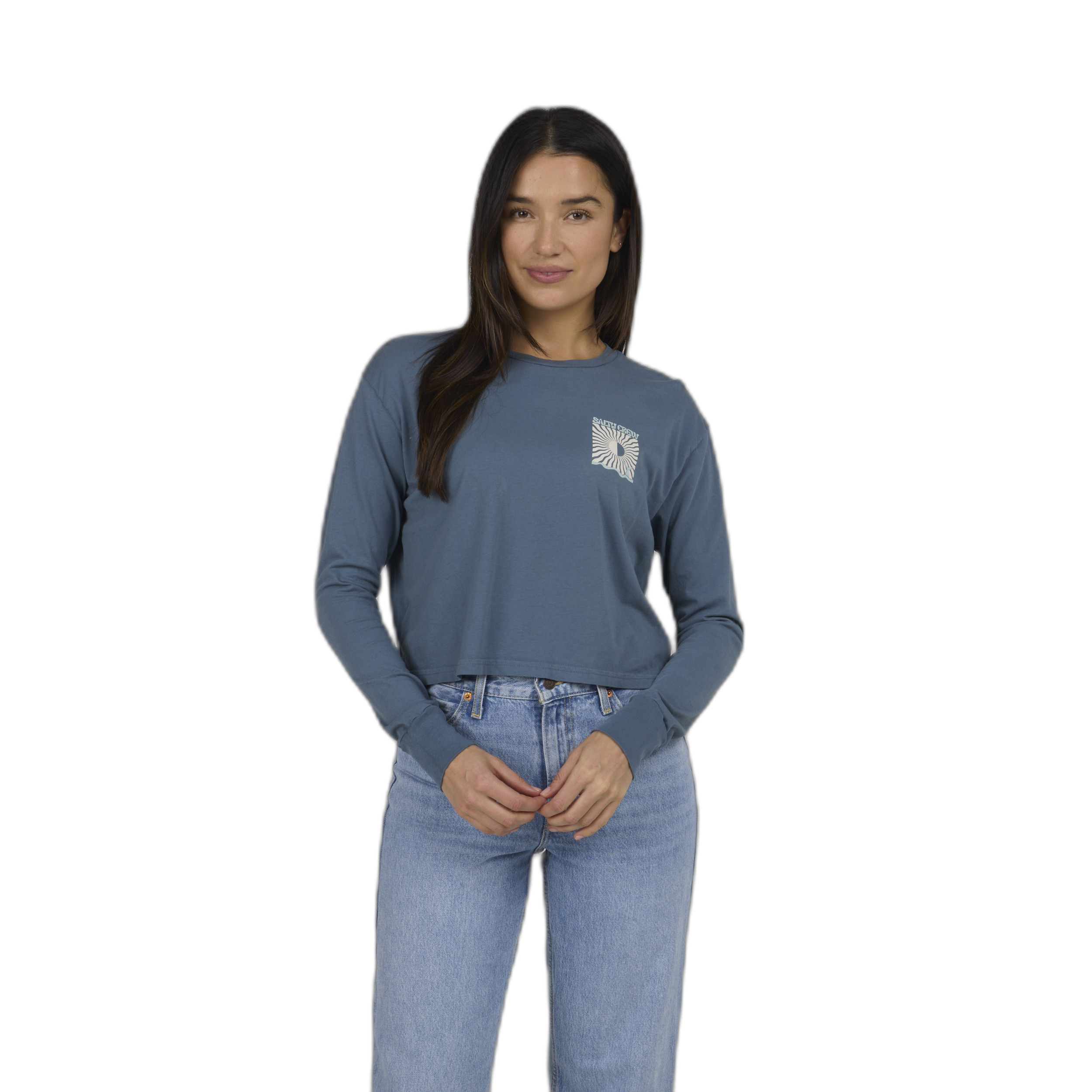 0804046504269 - Crop-T-Shirt Langarm Damen Optic Sea 0804046504269 - Crop-T-Shirt Langarm Damen Optic Sea
