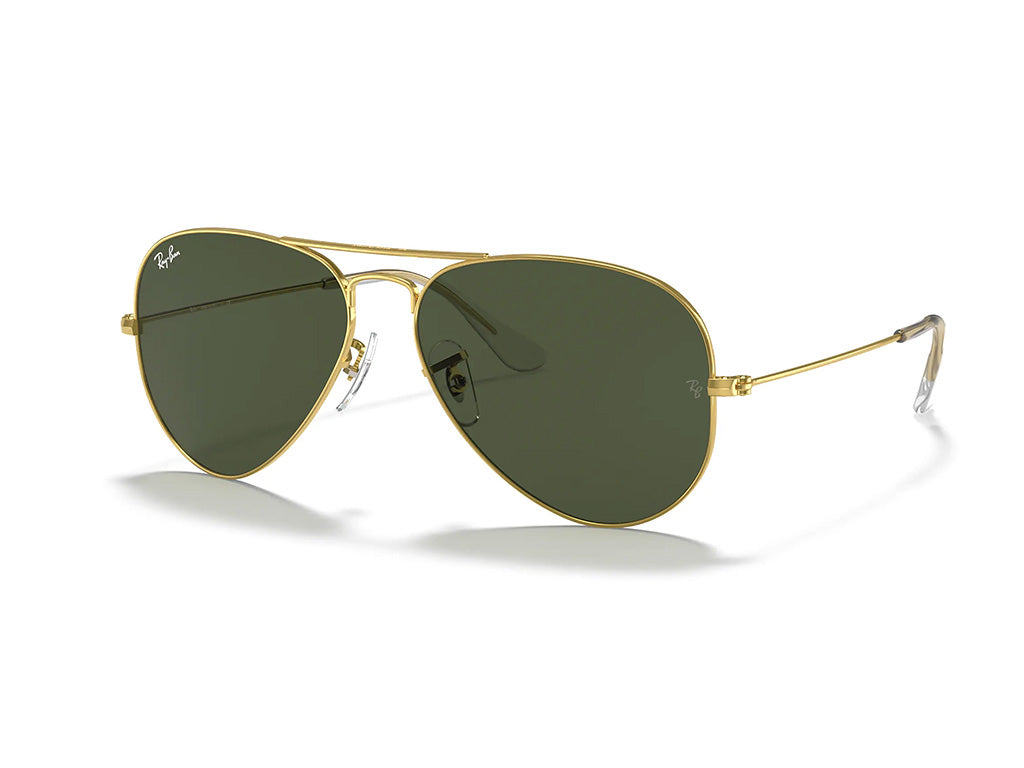 0805289090212 - Unisex RB3025 Aviator Large Metal 001 Gläser SONNENBRILLEN Metall Gold Grün Pilot Normal