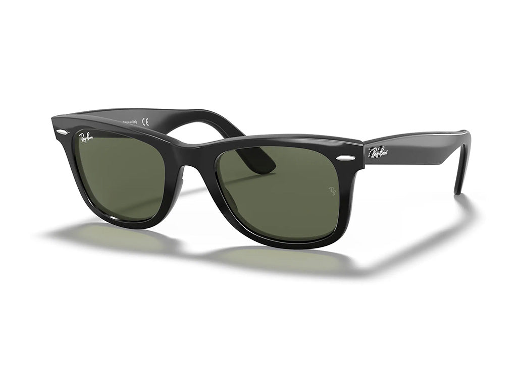 0805289126584 - Unisex RB2140 WAYFARER 901 Gläser SONNENBRILLEN Acetat Schwarz Grün G15 Quadratisch Normal