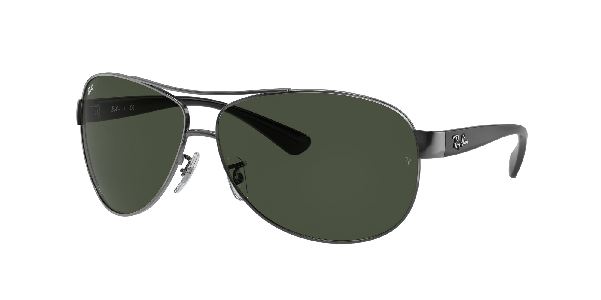 0805289204350 - Herren RB3386 RB3386 004 71 Gläser SONNENBRILLEN Metall Gunmetal Verde Pilot Normale