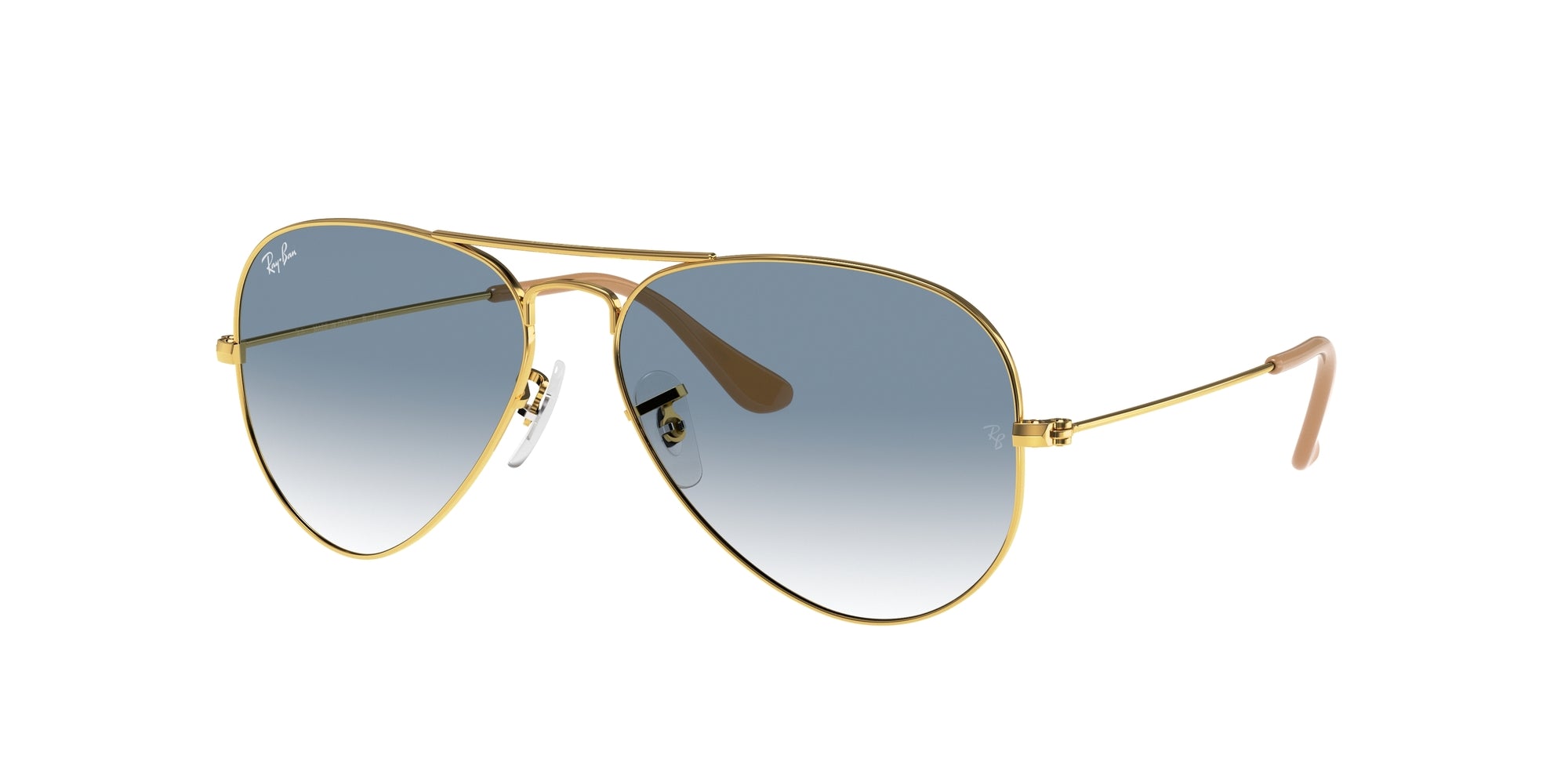 0805289307655 - Unisex RB3025 AVIATOR 001 3F Gläser SONNENBRILLEN Metall Gold Blau Pilot Normal