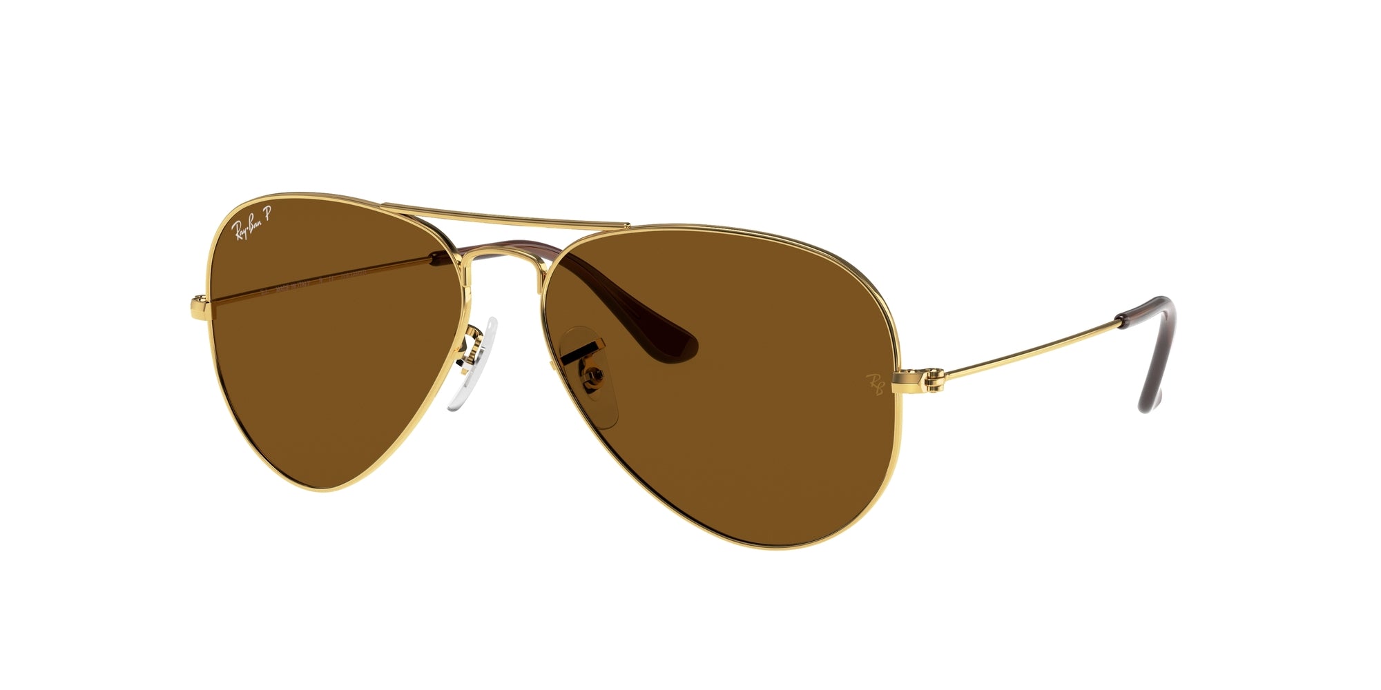 0805289346623 - Unisex RB3025 AVIATOR 001 57 Gläser SONNENBRILLEN Metall Gold Braun Pilot Polarisiert