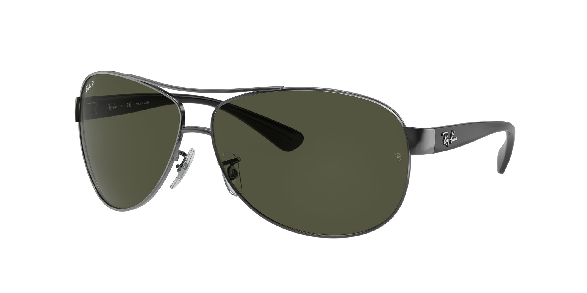 0805289346838 - Herren RB3386 RB3386 004 9A Gläser SONNENBRILLEN Metall Gunmetal G15 Pilot Polarizzata