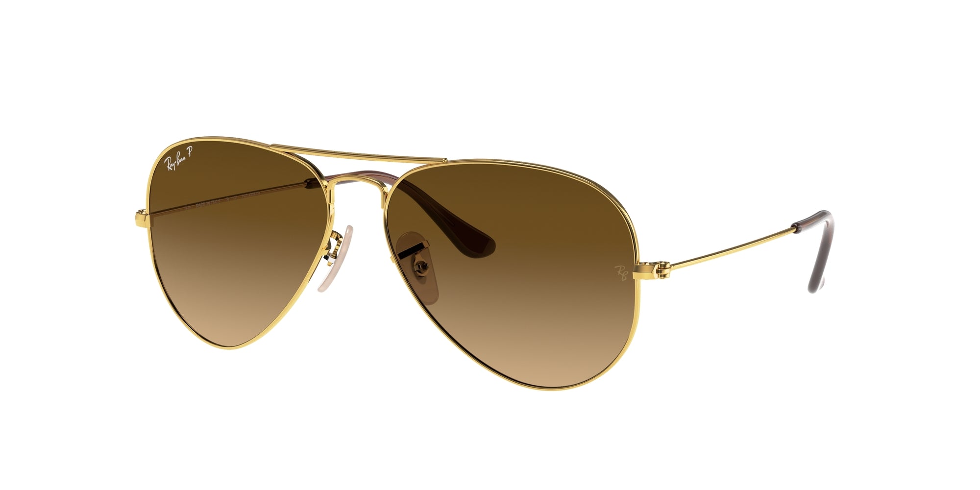 0805289441557 - Unisex RB3025 Aviator Large Metal 001 M2 Gläser SONNENBRILLEN Metall Gold Braun Pilot Polarizzata Schattiert