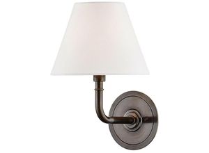 0806134876777 - Hudson Valley Lighting - Signature No1 1 Light Wandleuchte Distressed Bronze Leinen