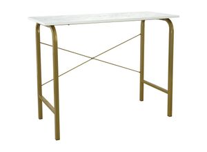 0810014816135 - Teamson Home - 40″ Bella Moderner Computertisch aus Holz für das Heimbüro Arbeitszimmer Schreibtisch oder Beistelltisch mit Weißer Marmorplatte und