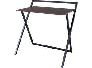 0810014816166 - Teamson Home - 34″ Easton Moderner klappbarer Computertisch aus Holz für das Heimbüro Arbeitszimmer Schreibtisch mit Kreuzbeinen aus Metall in