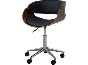 0810014816265 - Valeria Curved Seat 360 voll drehbarer gepolsterter Home Office Schreibtischstuhl mit Lordosenstütze und verstellbarer Höhe Schwarz Braun - Braun