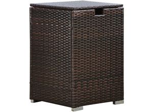 0810083330853 - Gartenmöbel Rattan für bis zu 9kg Quadratische Gasflasche Tankdeckel Aufbewahrungshalter Tisch mit Deckel für Gasfeuerstellen Braun - Teamson Home