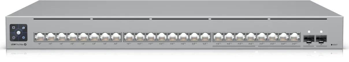 0810084692714 - UniFi Pro Max 24 PoE - Switch - L3 - managed - 8 x 1 25G (PoE++) + 16 x 10 100 1000 (8 PoE+ 8 PoE++) + 2 x 10 Gigabit SFP+ - an Rack montierbar