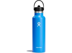 0810096852519 - Trinkflasche HYDRO FLASK Standard Flex Straw Cap blau (cascade) 621ml Edelstahl Trinkflaschen TempShield™-Isolierung verhindert Kondenswasserbildung