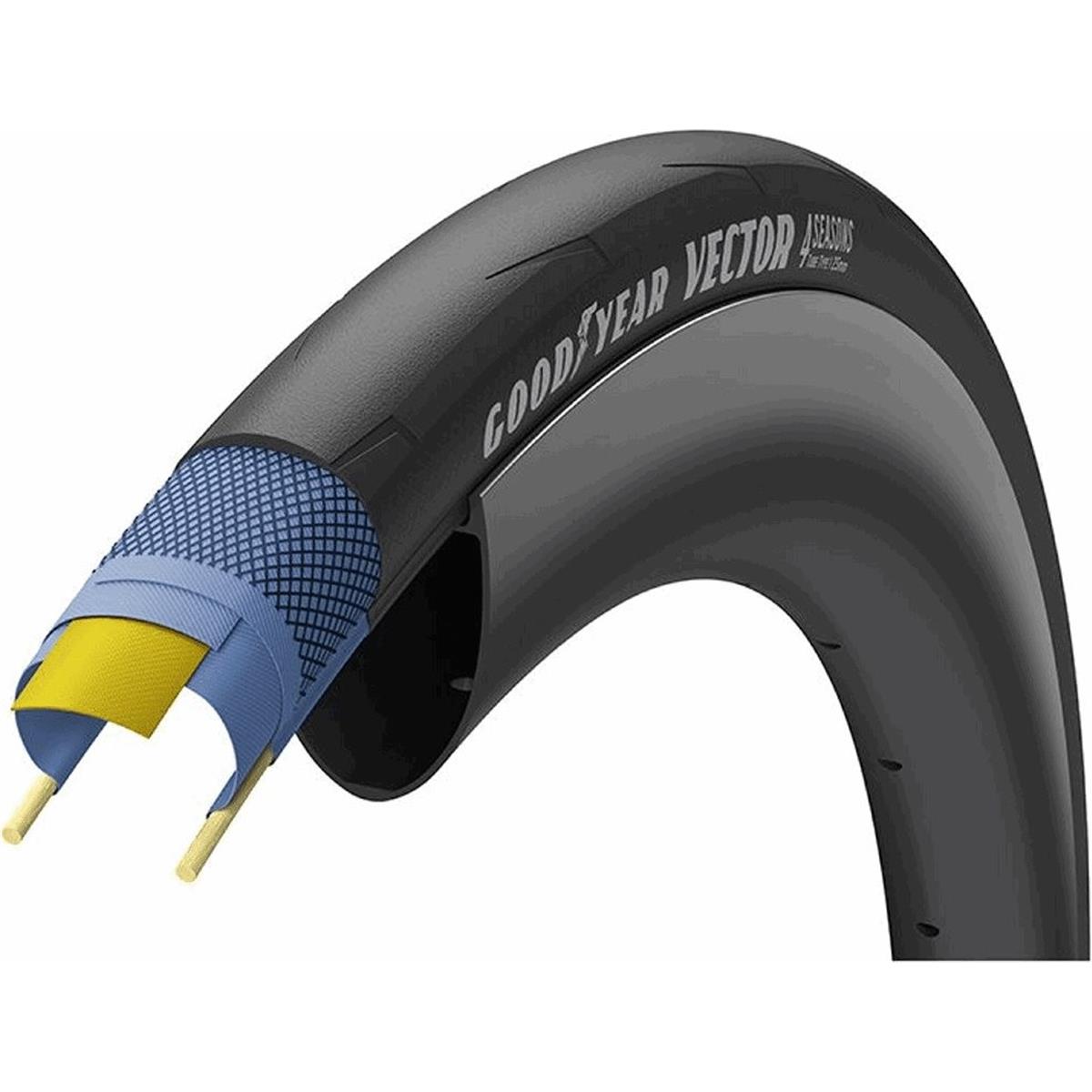 0810432031158 - Vector 4 Seasons 700x25 Faltreifen Schwarz Allwetterleistung