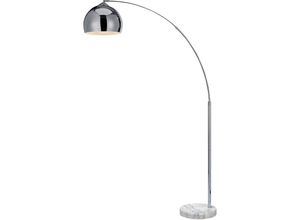 0816780023876 - Arquer Gewölbt Gebogen Stehende LED-Stehlampe mit Glockenschirm und Marmorsockel Moderne Beleuchtung in Chrom für Wohnzimmer Schlafzimmer oder