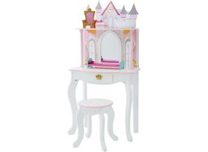 0816780027966 - Schminktisch TEAMSON™ KIDS Fantasy Fields Dreamland Castle Tische Gr B H T 60 cm x 118 cm x 32 cm weiß Kinder Kinderkosmetik -schmuck inklusvie Hocker