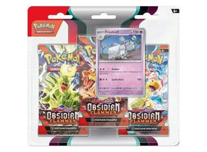 0820650455995 - Pokemon Karmesin & Purpur Obsidianflammen Blister 3-er Pack Friedwuff