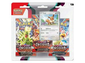 0820650457203 - Pokemon Karmesin & Purpur Obsidianflammen Blister 3-er Pack Evoli