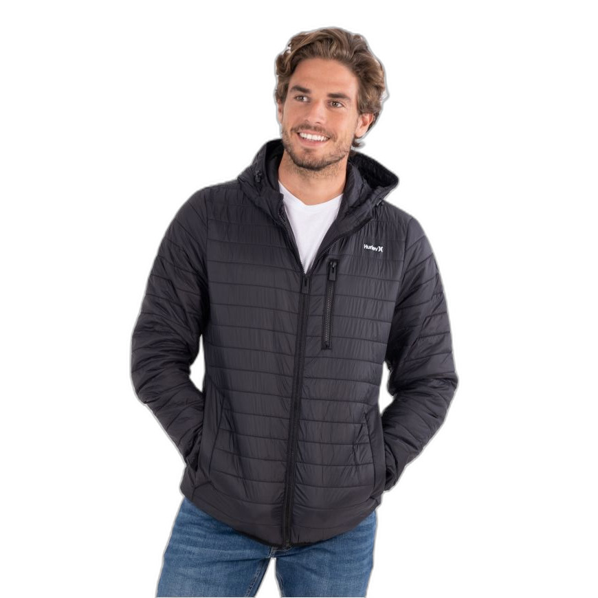 0821503767210 - Sportjackefür Herren Hurley Balsam Quilted Packable Schwarz 0821503767210 - Sportjackefür Herren Hurley Balsam Quilted Packable Schwarz