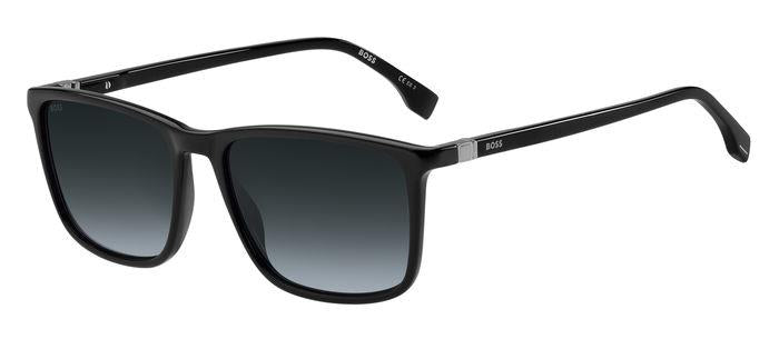 0827886050710 - Herren BOSS 1434 S 807 9O Gläser SONNENBRILLEN Acetat Schwarz Grau Quadratisch  Schattiert