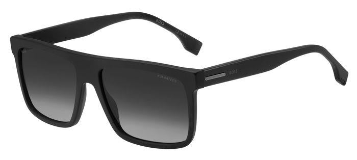 0827886051977 - Herren BOSS 1440 S 003 WJ Gläser SONNENBRILLEN Acetat Schwarz-undurchsichtig Grau Quadratisch Polarisiert Schattiert