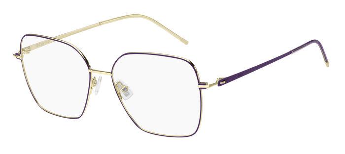 0827886059416 - Damen BOSS 1464 S9E Rahmen von BRILLEN Stahl Gold Violett  Quadratisch