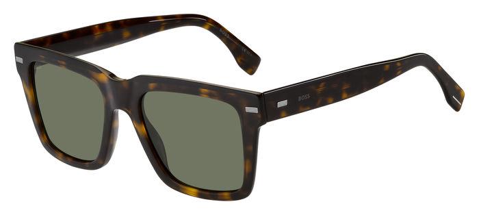 0827886075515 - Herren BOSS 1442 S 086 QT Gläser SONNENBRILLEN Acetat Havanna Grün Quadratisch