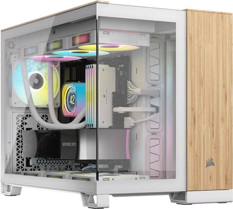 0840006688907 - CORSAIR Geh mATX 2500X (Tempered Glass) White Bamboo Wood