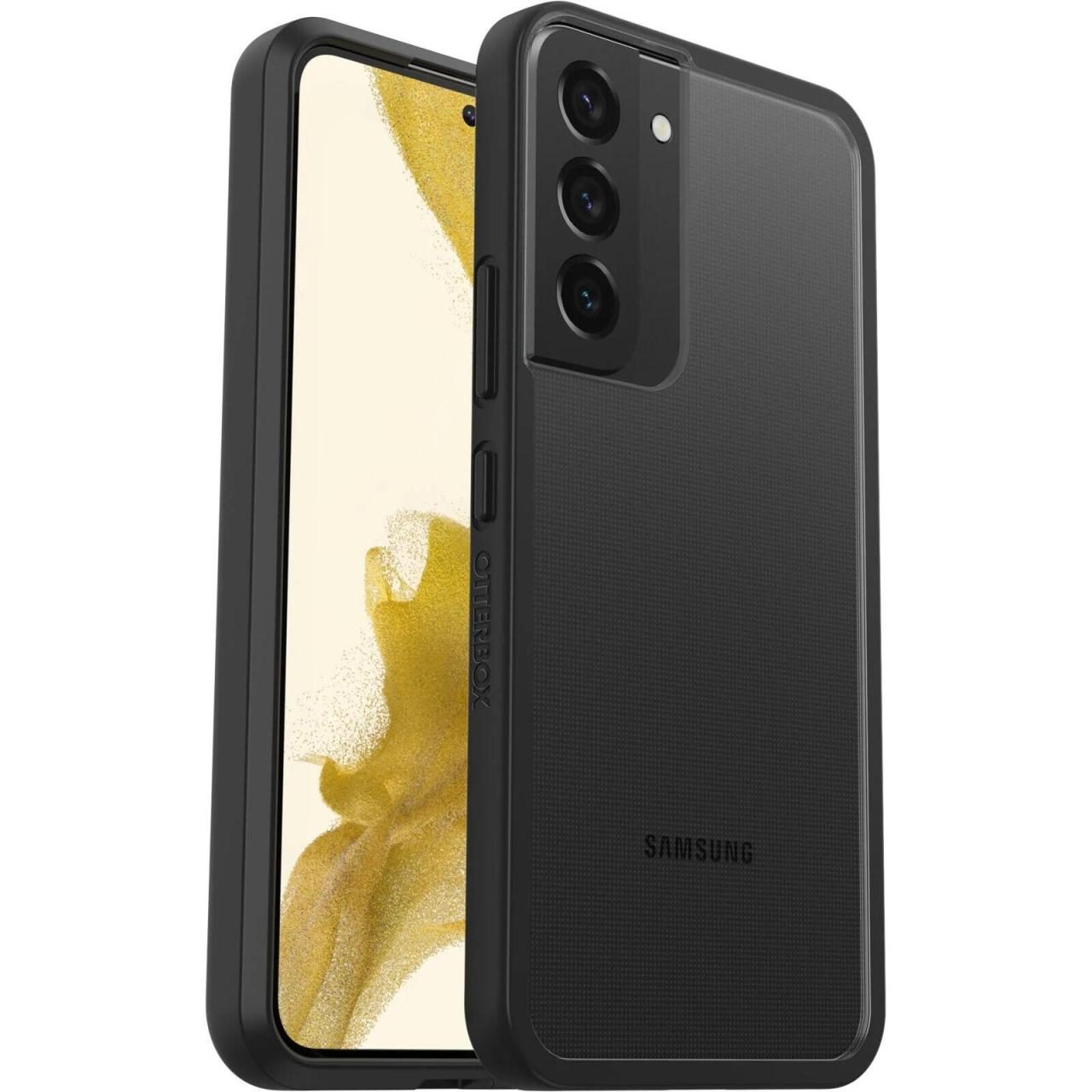 0840104297667 - React Series - Hintere Abdeckung für Mobiltelefon - Black Crystal (transparent schwarz) - für Samsung Galaxy S22